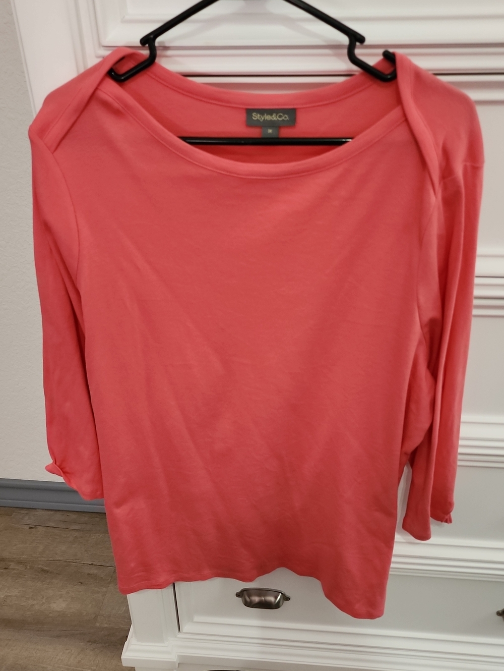 Style & Co. Coral Boatneck Long-Sleeve Tee